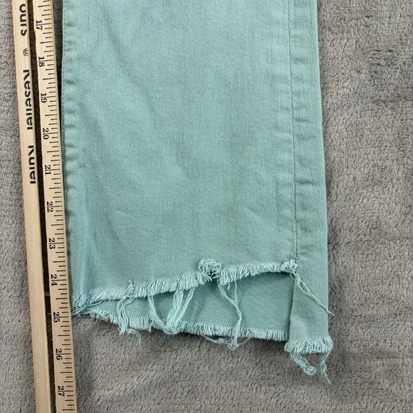 Mother The Insider Crop Step Fray Jeans in Lagoon Women 28 Raw Cut Hem USA Made - Picture 9 of 14